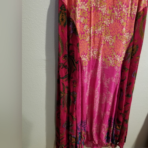 The Territory Ahead 100% Silk Boho Patchwork Pattern Maxi Dress Size 14 - Picture 6 of 8